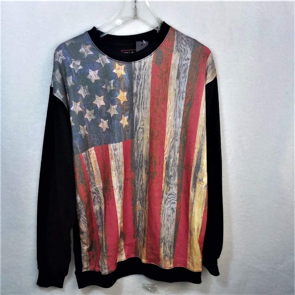 NEW Stars and Stripes Black Sweatshirt Size XL